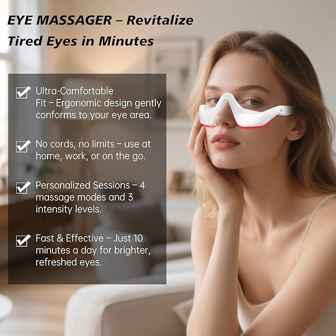 Red Eye Massager Under-Eye Glasses Massager Relieves Eye