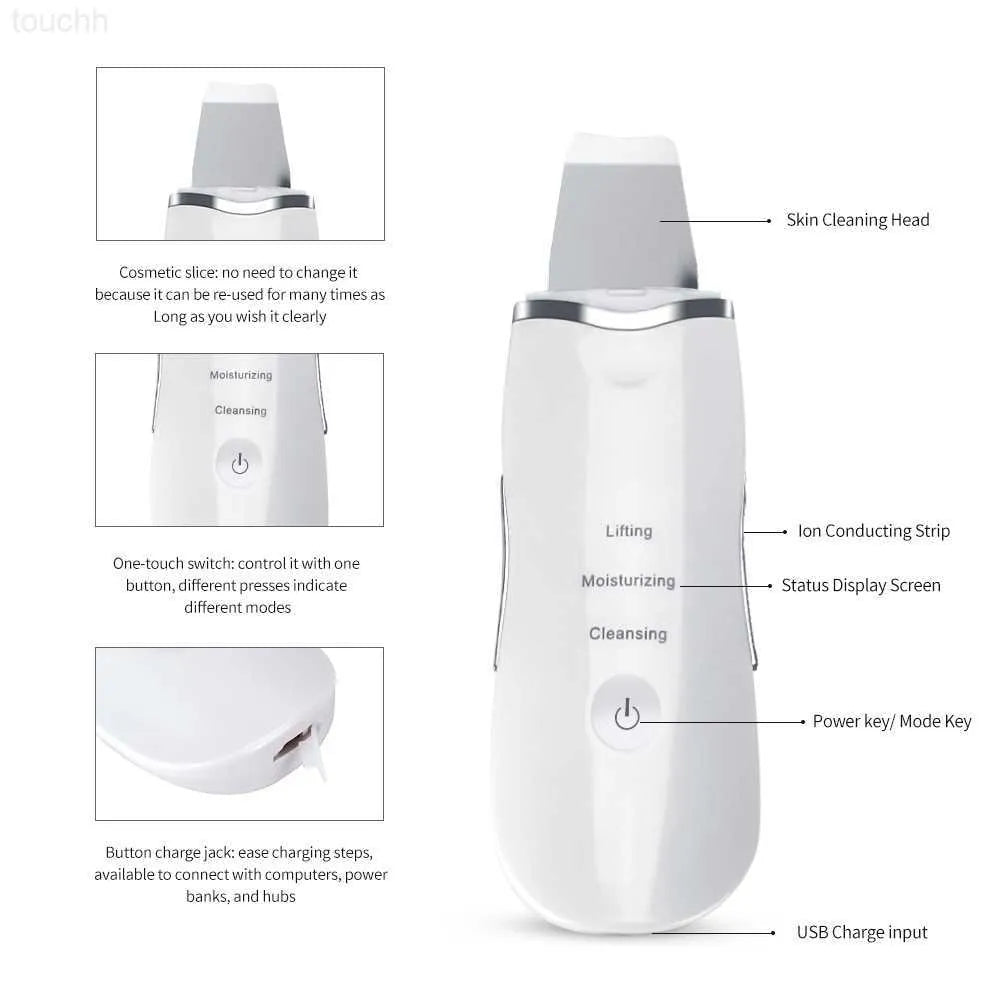 Ultrasonic Deep Face Cleaning Machine Skin Scrubber Remove